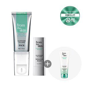 [기타][프롬더스킨]글루타치온 콜라겐 필오프 팩 50g 1개 + 미라클밤 17g 1개 + 사은품 클렌징폼 150ml