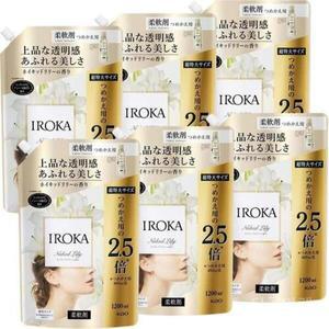 [기타]이로카 섬유유연제 네이키드 릴리 리필 세트 1200ml 6개 IROKA 일본 향