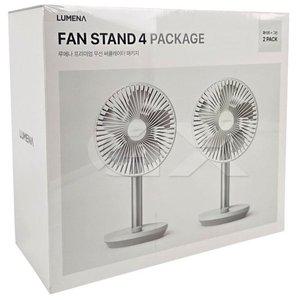 [기타]LUMENA 루메나 탁상용 무선 선풍기 2개 화이트+그린 FAN STAND 4 무료배송 gx