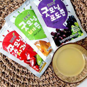 껍질째 갈아만든 굿모닝 과일즙 100ml30팩(포도.사과.배즙 각10포)