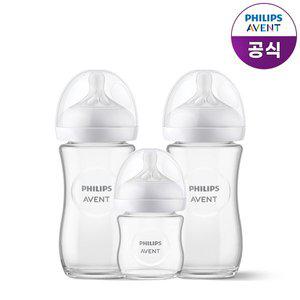 [필립스] 아벤트 아기편한 유리젖병 120ml(1P)+240ml(2P)