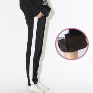 밴딩 융털 안감 트레이닝바지 트레이닝팬츠 옆라인 굵