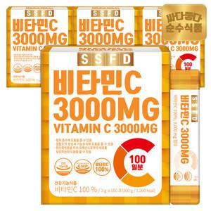 [결제단10%]순수식품 비타민C 100% 3000mg 4박스(400포) 실속형 / 비타민씨 건강기능식품 분말 스틱 파우더