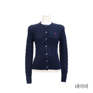 폴로랄프로렌 로고 케이블 라운드 가디건 (211891643)