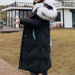 [BZJL5CDS_4C]겨울패딩 페이크털 롱 하프 집업 후드 코트