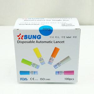 아성 안전란셋 30G 100개입 1박스 일회용 멸균 자동 채혈침 랜싯