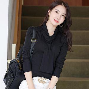 SS-021 여성티셔츠 긴팔티 카라티 브이넥티 기본티 면티 흰티 무지티 상의 신상티 여자티 긴팔 티블라우스