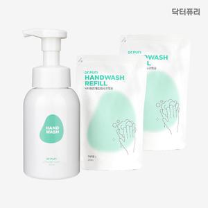 닥터퓨리 핸드워시 본품 300ml x 1개 + 리필 250ml x 2개 / 손세정제 거품비누 핸드솝 유아세정제