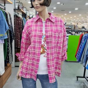 베네통/애플아울렛/마 혼방 루즈핏 셔츠형 블라우스/BABL55231