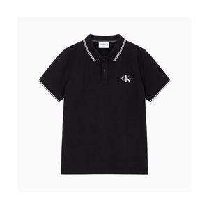 캘빈클라인 진 CALVIN KLEIN JEANS 남 블랙 슬림핏 폴로 반팔 티셔츠 J324245 BEH 374136