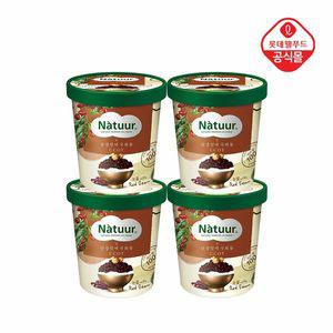 [롯데제과]나뚜루 파인트 눈꽃with레드빈 474ml x 4개