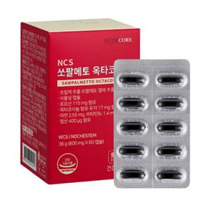 [2개월] 뉴트리코어 WCS 쏘팔메토 옥타코사놀 전립선 건강 FFF인증 60캡슐, 1개