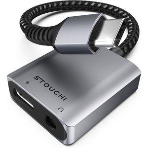 Stouchi USB-C to 3.5mm 헤드폰 충전기 어댑터, 투인원 아이폰 16/15 Aux 오디오 잭, 30W 고속 충전, Pixel