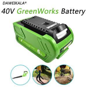 호환 GreenWorks 29462 29282G-MAX 잔디 예초기 전동 공구 배터리, 40V 18650 리튬 이온 충전식 6000mAh