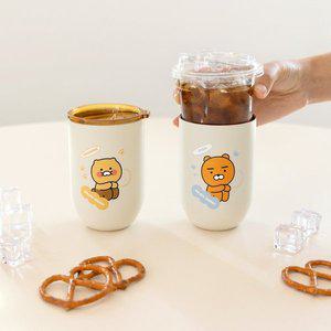 [카카오프렌즈] 데일리 스텐 텀블러 춘식이 라이언 350ml 작은 미니 보온보냉 투고 리유저블컵