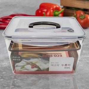 한진 신선에코락 누름이10.8리터 투명김치통 손잡이발효숙성용기 밀폐용기 진공누름