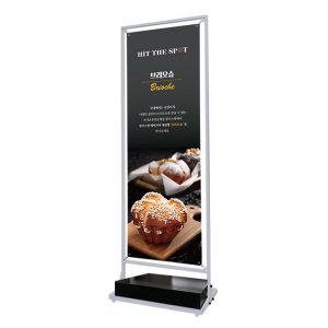 철제배너 바스켓형 양면 아이언배너 IB-60180W-B 백색 광고판 메뉴판 전시회 안내문
