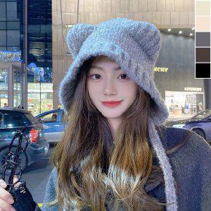 고양이 보넷 비니 1P 겨울 끈조절 보온 후드 모자