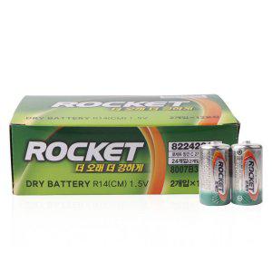 로케트 망간 건전지C 1.5V R14(CM) 24p