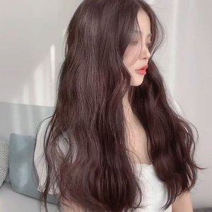 여성 웨이브 가발 롱 머리 여자 붙임가발 헤어피스