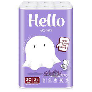 헬로 라벤더 3겹 30m 30롤 두루마리 롤휴지 화장지