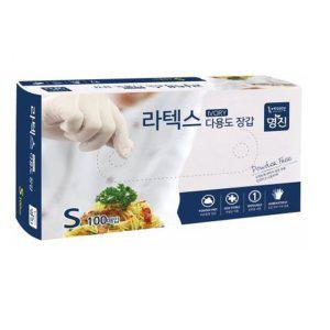 명진 심플 다용도장갑 라텍스장갑 1통 데일리 100개입