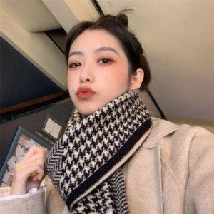 두꺼운 겨울 데일리 목도리 남여 보온 공용 패션 체크