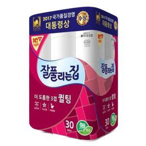 잘풀리는집 더도톰한3겹 퀼팅30롤 대용량 휴지 화장지