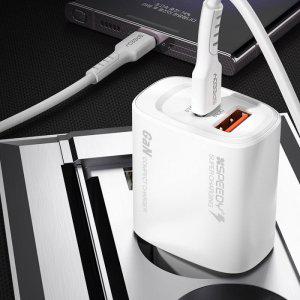 스피디 가정용 20W PD3.0+QC3.0 2포트 고속 분리형 충전기 CtoC 1.2M 25W 케이블 포함