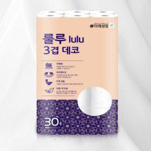 무형광 데코엠보싱 룰루 데코 3겹 화장지 22m 30롤