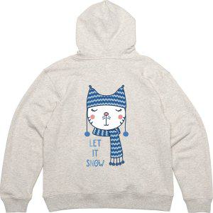 기모후드티 뒷면 스노우 털실모자 목도리 옷프린팅