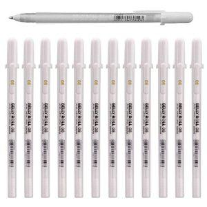 중성펜 겔리롤 화이트 젤펜 0.8mm 12개입 1다스