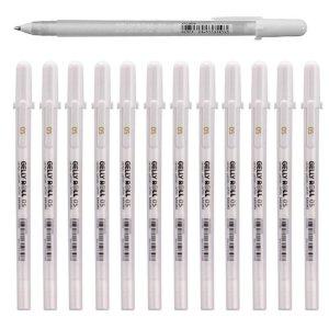 중성펜 겔리롤 화이트 젤펜 0.5mm 12개입 1다스