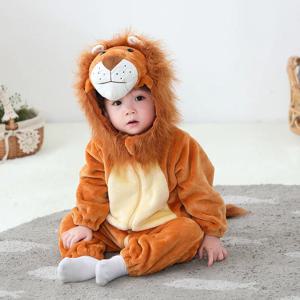 Umorden 동물 왕 사자 Kigurumi 의상 아기 소년 유아 유아 겨울 잠옷 점프 슈트 Onesies 플란넬 생일 멋진 드레스