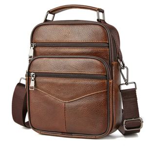 작은 남자 정품 가죽 핸드백 남성 패션 어깨 가방 고품질 쇠가죽 채찍으로 치다 가죽 Crossbody 가방 남자 서류 가방 토트