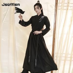 한푸 로브 남성 전통 중국 스타일 검객 무대 코스프레 의상, 일본 사무라이 커플 고대 민속 당나라 정장