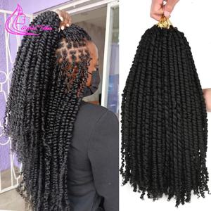 Pre Twisted Passion 트위스트 폭탄 트위스트 크로 셰 뜨개질 머리 합성 스프링 트위스트 여성용 Pre Looped Braiding Hair Extension 16Roots/pc