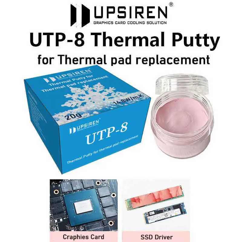 UPSIREN 열 퍼티 UTP-8 U6 UX VGA GPU IC 프로세서 액체 열 패드 열 차단 퍼티 열 패드 교체