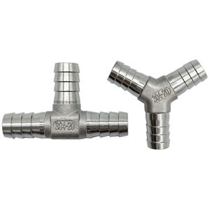 6mm 8mm 10mm 12mm 13mm 14mm 15mm 16mm 19mm 20mm 호스 바브 티 Y T L 유형 3 3 방향 304 스테인레스 스틸 파이프 피팅 커넥터