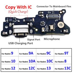 Xiaomi Redmi 8 8A 9 9A 9C 9T 10C 10A 10 12 12C 13 13C 4G 5G USB 마이크로 충전기 충전 포트 독 커넥터 보드 플렉스 케이블