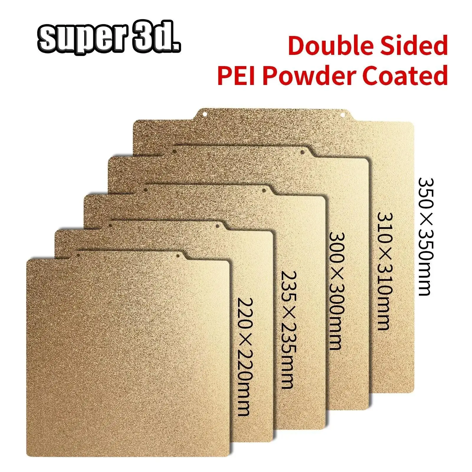 마그네틱 PEI 파우더 시트 235/250/310/350/220mm Ender 3 CR10 P1P SW-X1 빌드 플레이트 용 양면 스프링 강판 질감