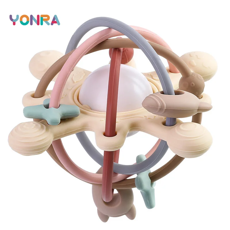 딸랑이 및 감각 Teether 침대 벨 실리콘 몬테소리 공 신생아 아기 장난감 어린이 어린이 선물 개발 게임 0 36 개월