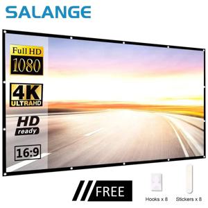 Salange 휴대용 프로젝터 스크린, 야외 영화 스크린, 여행 홈 시어터, 100 인치, 120 인치, 150 인치 16:9