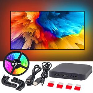스마트 주변 TV Led 백라이트 4K 1.4 2.0 HDMI 장치 동기화 상자 및 WS2812B 5050 RGBIC 스트립 라이트 키트 24-65 인치 PC PS4 XBOX
