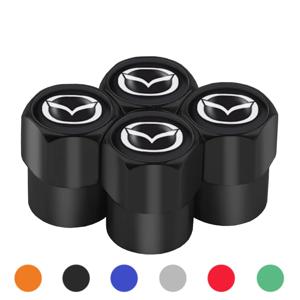 4pcs 자동차 바퀴 타이어 밸브 캡 로고가있는 스템 케이스 Mazda 2 3 6 5 Axela Atenza CX 5 CX3 323 엠블럼 액세서리
