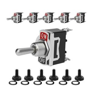 5Pcs 헤비 듀티 자동차 보트 로커 토글 스위치 15A 250V 2Pin SPST ON/OFF 로커 스위치 방수 부팅 Spst 로커 스위치