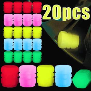 20Pcs 미니 빛나는 타이어 밸브 모자 자동차 오토바이 다채로운 빛나는 밸브 커버 타이어 휠 허브 스타일링 장식 자동차 액세서리
