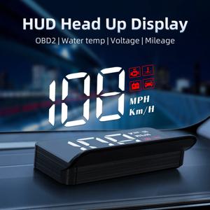 M3 자동 obd2 헤드 업 디스플레이 자동 전자 hud 프로젝터 디스플레이 디지털 kmh mph 자동차 속도계 온도 전압 알람