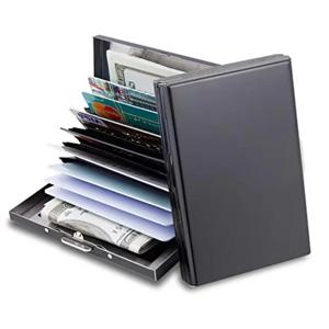 안티 스캔 안티 RFID 차단 6 카드 알루미늄 금속 ID 은행 신용 카드 소지자 슬림 지갑 케이스 명함 보호 홀더