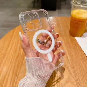 Magesafe 자기 투명 무선 충전 케이스 iPhone 16 Pro Max 15 14 13 12 11 충격 방지 커버